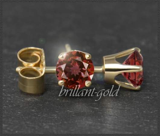 Ohrstecker 585 Gold Granat rot 4,5,6,7mm